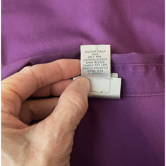 Chicos Button Down Blouse Womens Size 2 L No-iron Purple Cotton Teacher Office - Picture 10 of 11